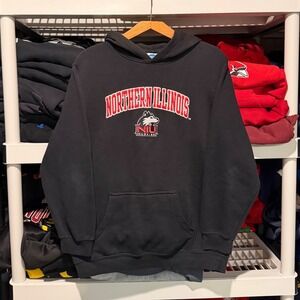 Vintage y2k Northern Illinois University Embroidered Black Mens Small Hoodie